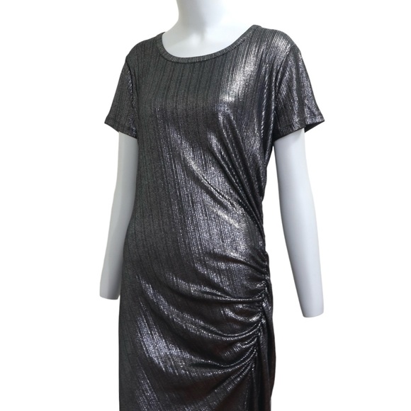 Michael Kors Short-Sleeve Metallic Maxi Dress NWT - Picture 5 of 11